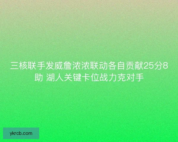 三核联手发威詹浓浓联动各自贡献25分8助 湖人关键卡位战力克对手 三核联手发威詹浓浓联动各自贡献25分8助 湖人关键卡位战力克对手